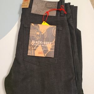 Naked & Famous Weird Guy Black Grey Stretch Denim